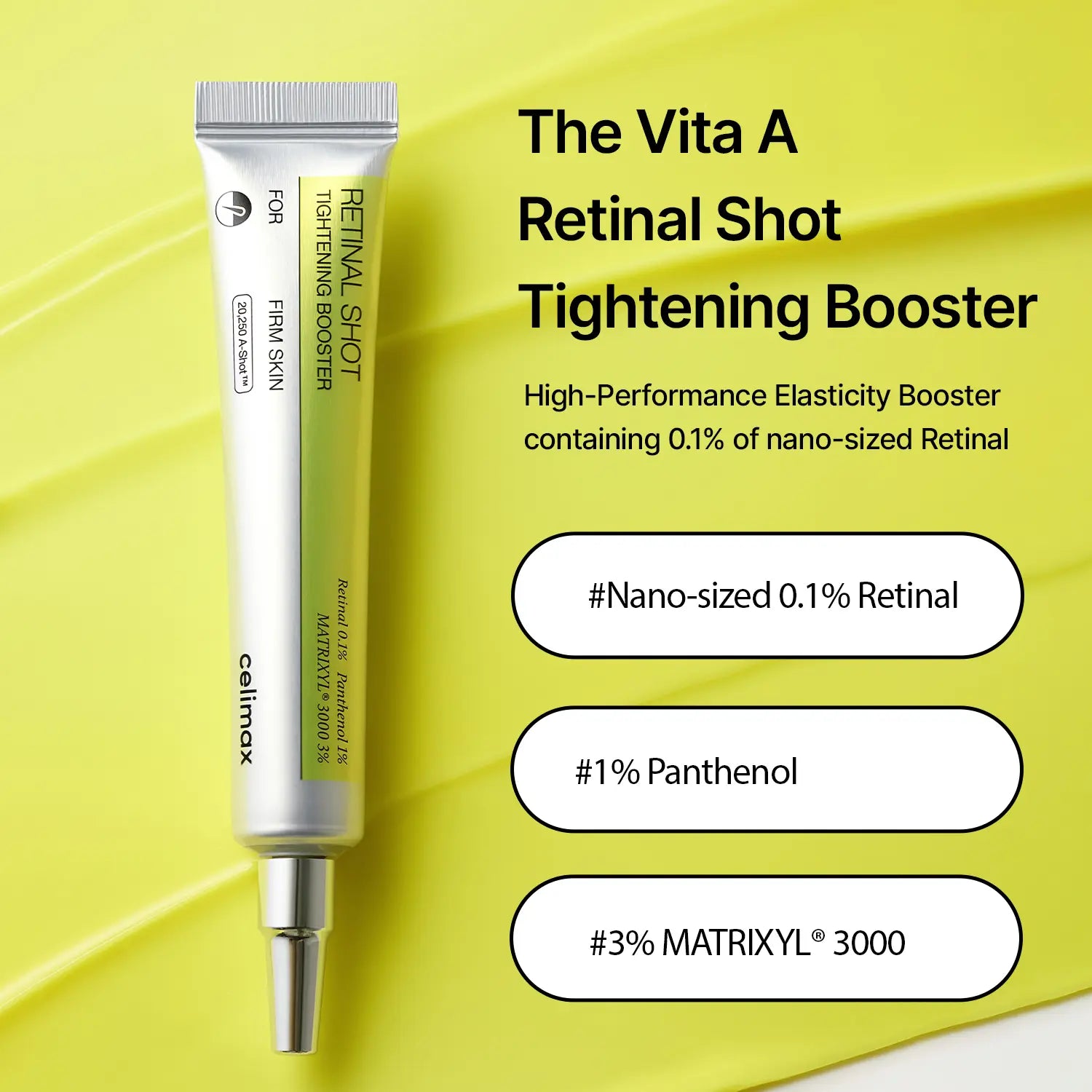 Celimax Vita A Retinal Shot Tightening Booster - Retinal, Matryxyl, Pore Minimizer for Wrinkles and Fine Lines, Firming Skin, 15ml, Retinol Skincare