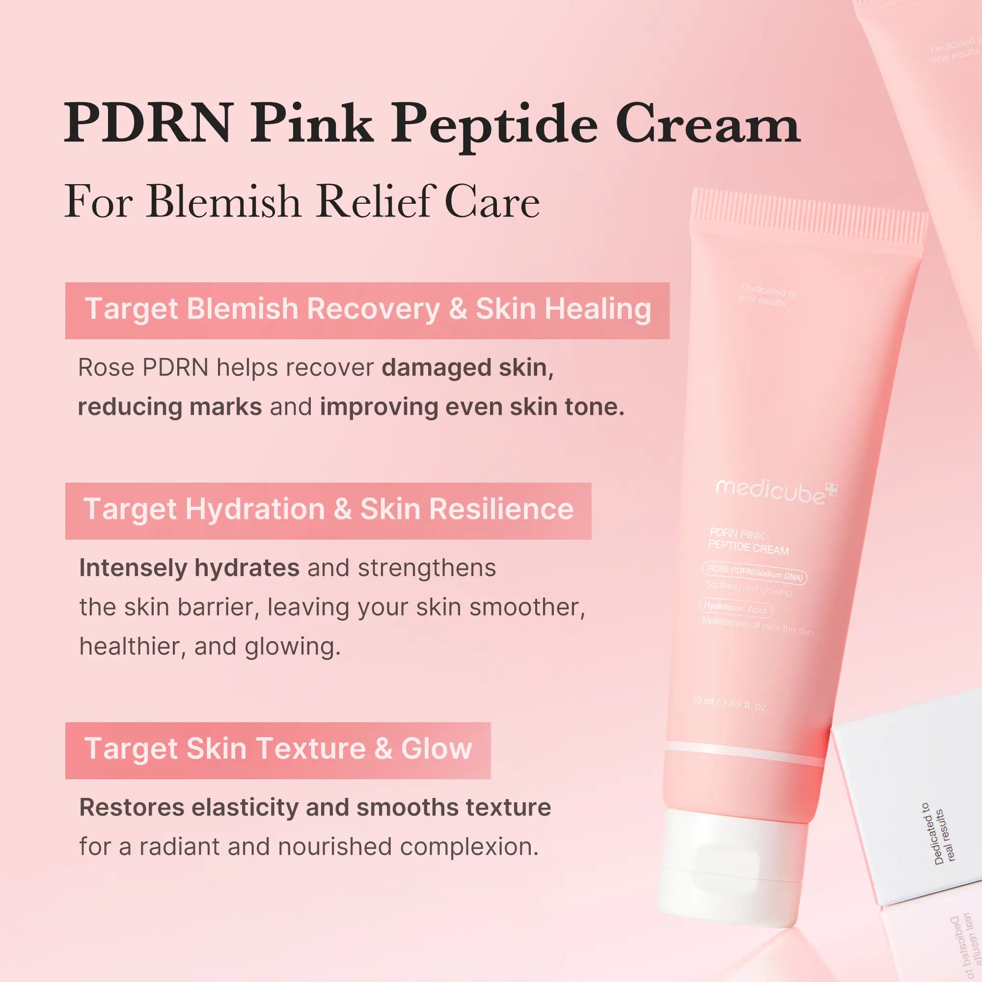 Medicube PDRN Pink Hyaluronic Moisturizing Cream - Soothing Formula with Salmon DNA, Hydrating and Firming Properties for Uneven Skin Tone and Pore Care - Vegan Option in Korean Skincare